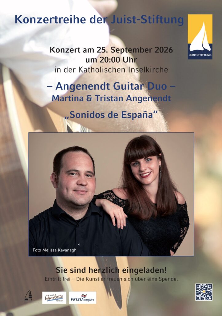 Plakat zum Konzert des Duo Angenendt am 25. September 2026, 20 Uhr, in der Katholischen Inselkirche